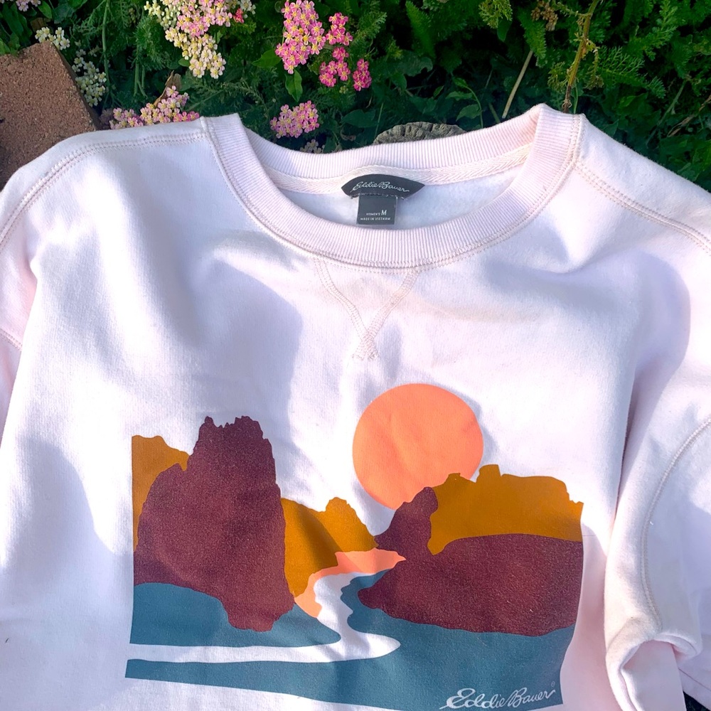Mountain sweatshirt!! Light pink.